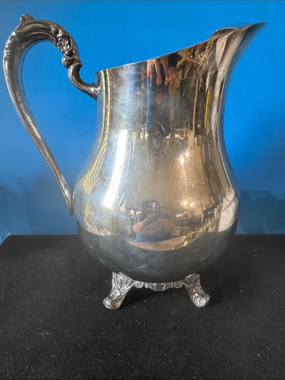 Vintage F. B. Rogers 3707 Silver Plated Footed 9” High Water Pitcher